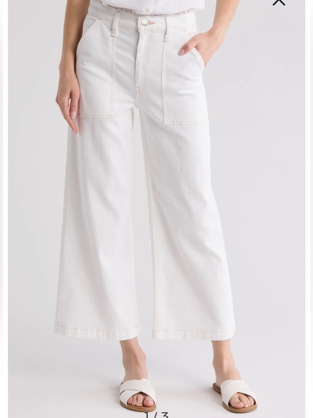NWT Hudson Jodie Cropped Wide Leg Jeans in White 28